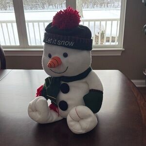 Source Unknown Festive Snowman Plush with Green and Red Details